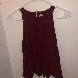 High neck maroon blouse